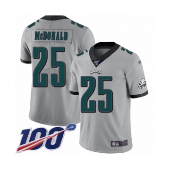 Youth Philadelphia Eagles #25 Tommy McDonald Limited Silver Inverted Legend 100th Season Football Jersey - Ujersey