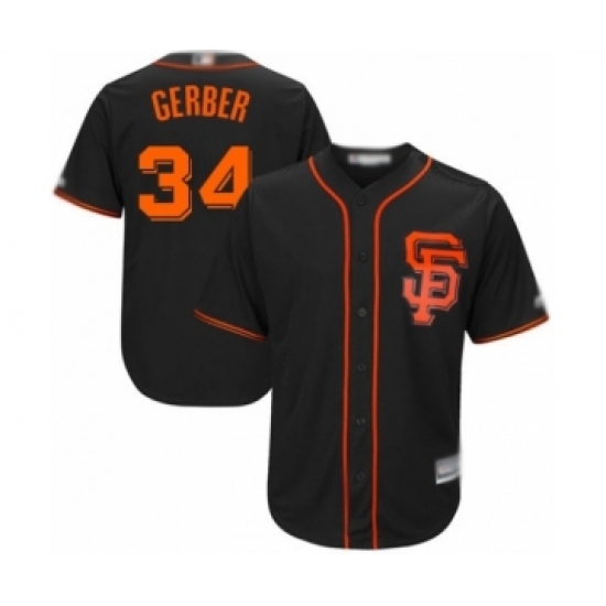 Youth San Francisco Giants #34 Mike Gerber Authentic Black Alternate Cool Base Baseball Player Jersey - Ujersey