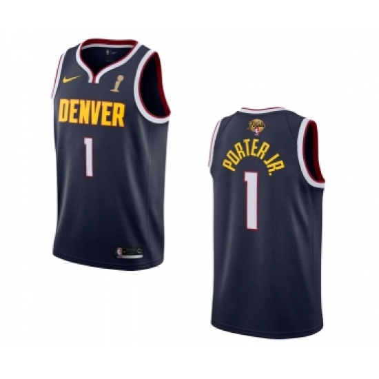 Men's Denver Nuggets #1 Michael Porter Jr. Navy 2023 Finals Champions Icon EditionStitched Basketball Jersey - Ujersey