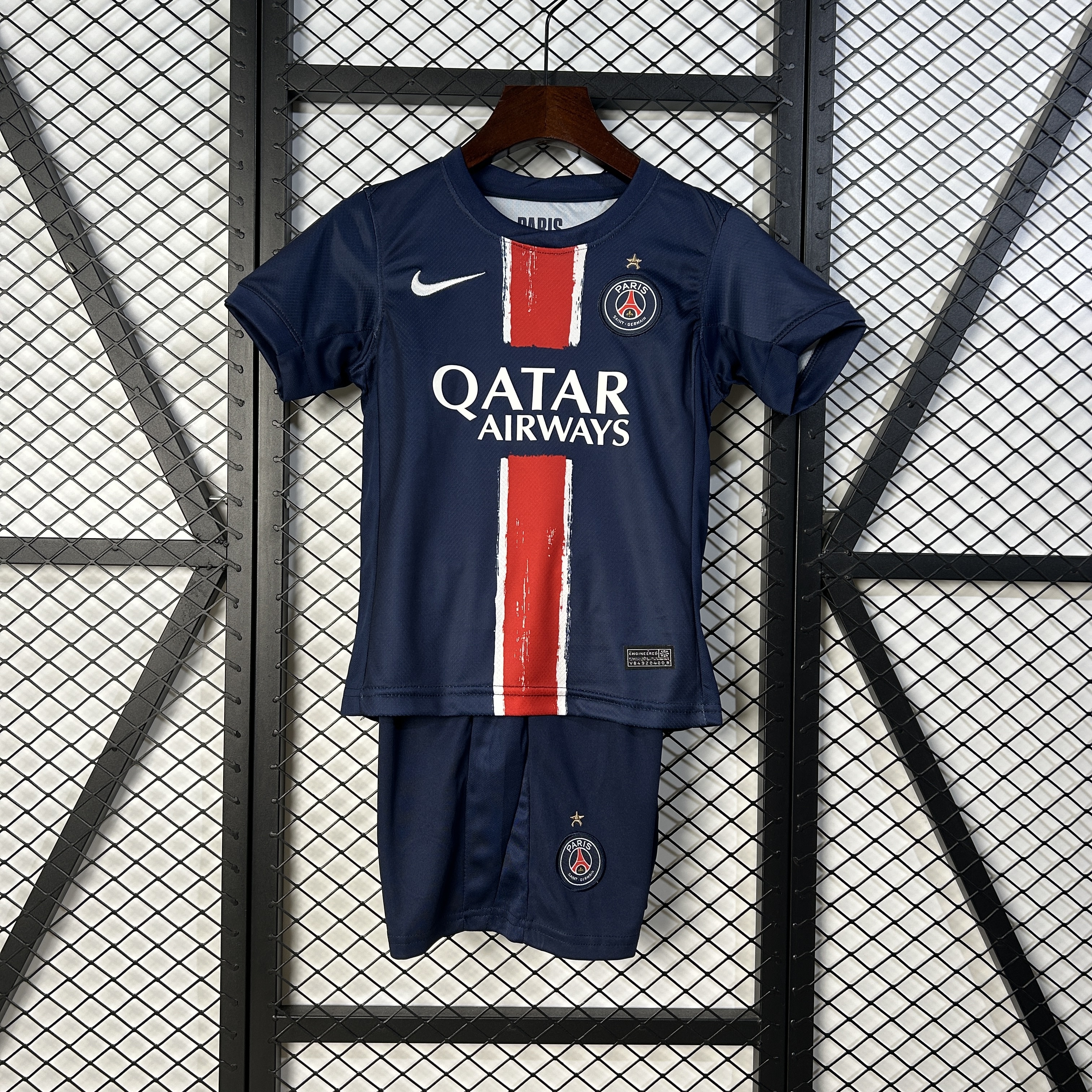 PSG Soccer Jersey Home x Champions of Europe Kids Kit Jersey+Shorts 2024/25 - U-jersey