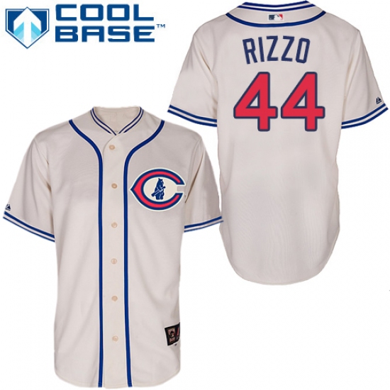 Men's Majestic Chicago Cubs #44 Anthony Rizzo Authentic Cream 1929 Turn Back The Clock MLB Jersey - Ujersey