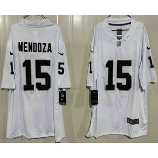 Men's Las Vegas Raiders #15 Fernando Mendoza Limited White Vapor Jersey - Ujersey
