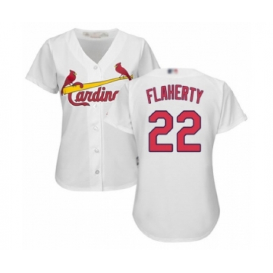 Women's St. Louis Cardinals #22 Jack Flaherty Authentic White Home Cool Base Baseball Player Jersey - Ujersey