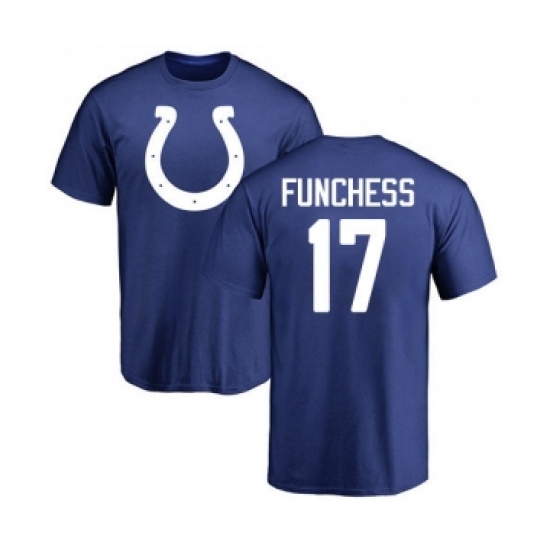 Football Indianapolis Colts #17 Devin Funchess Royal Blue Name & Number Logo T-Shirt - Ujersey
