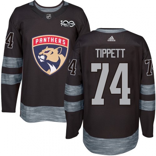 Men's Adidas Florida Panthers #74 Owen Tippett Premier Black 1917-2017 100th Anniversary NHL Jersey - Ujersey