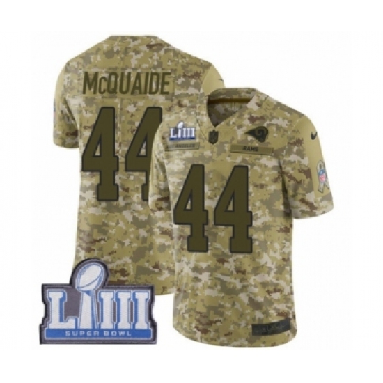 Men's Nike Los Angeles Rams #44 Jacob McQuaide Limited Camo 2018 Salute to Service Super Bowl LIII Bound NFL Jersey - Ujersey