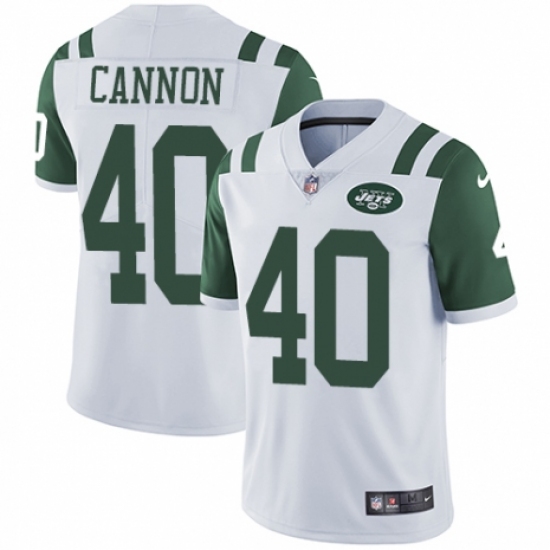 Men's Nike New York Jets #40 Trenton Cannon White Vapor Untouchable Limited Player NFL Jersey - Ujersey