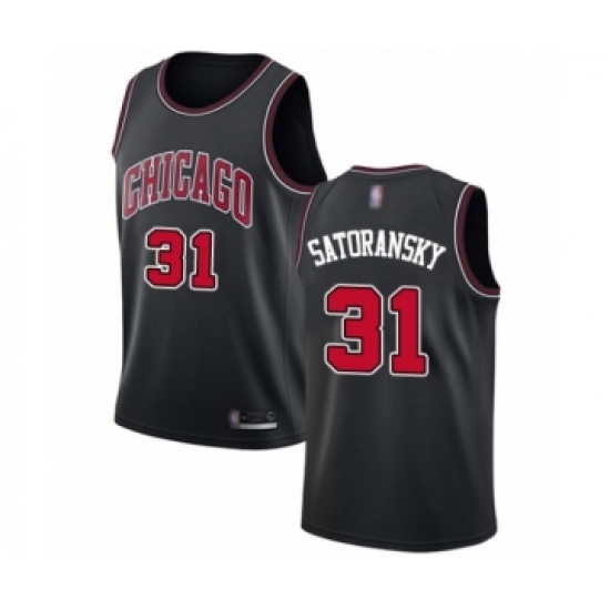 Men's Chicago Bulls #31 Tomas Satoransky Authentic Black Basketball Jersey Statement Edition - Ujersey
