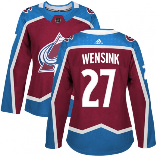 Women's Adidas Colorado Avalanche #27 John Wensink Authentic Burgundy Red Home NHL Jersey - Ujersey