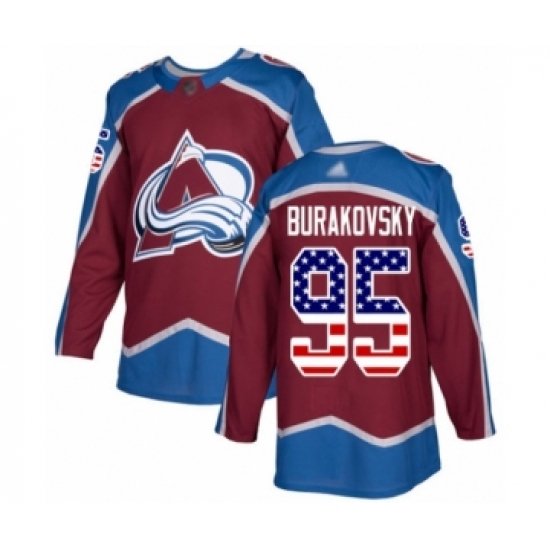 Youth Colorado Avalanche #95 Andre Burakovsky Authentic Burgundy Red USA Flag Fashion Hockey Jersey - Ujersey