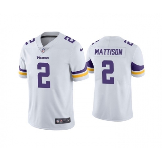 Men's Minnesota Vikings #2 Alexander Mattison White Vapor Untouchable Limited Stitched Jersey - Ujersey
