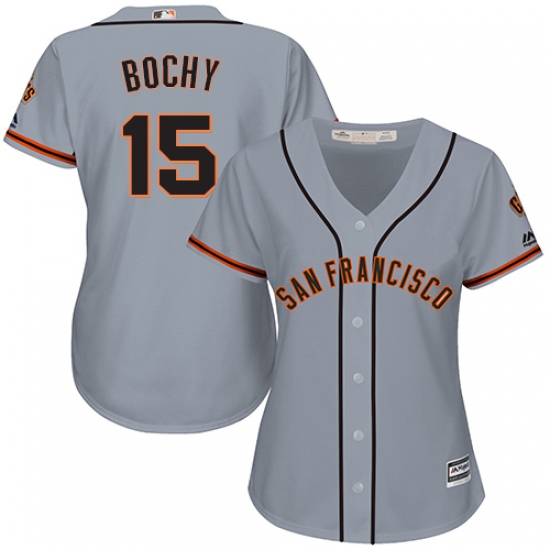 Women's Majestic San Francisco Giants #15 Bruce Bochy Authentic Grey Road Cool Base MLB Jersey - Ujersey