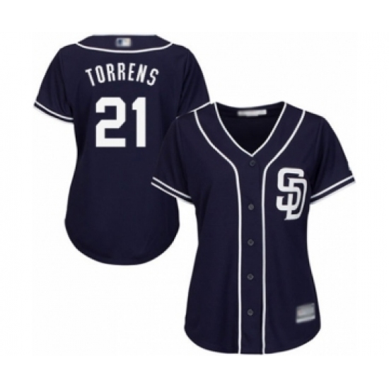 Women's San Diego Padres #21 Luis Torrens Authentic Navy Blue Alternate 1 Cool Base Baseball Player Jersey - Ujersey
