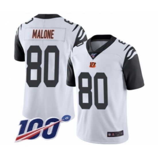 Men's Cincinnati Bengals #80 Josh Malone Limited White Rush Vapor Untouchable 100th Season Football Jersey - Ujersey