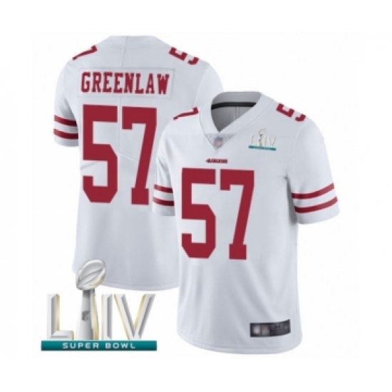 Youth San Francisco 49ers #57 Dre Greenlaw White Vapor Untouchable Limited Player Super Bowl LIV Bound Football Jersey - Ujersey