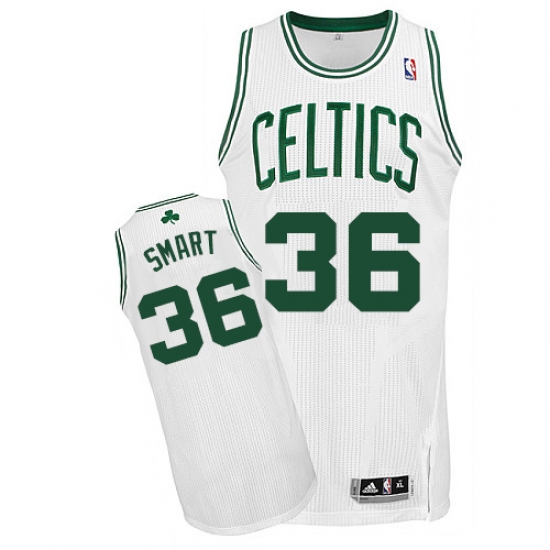 Men's Adidas Boston Celtics #36 Marcus Smart Authentic White Home NBA Jersey - Ujersey