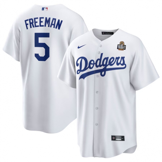 Men's Los Angeles Dodgers #5 Freddie Freeman White 2024 World Series Cool Base Stitched Baseball Jersey - Ujersey
