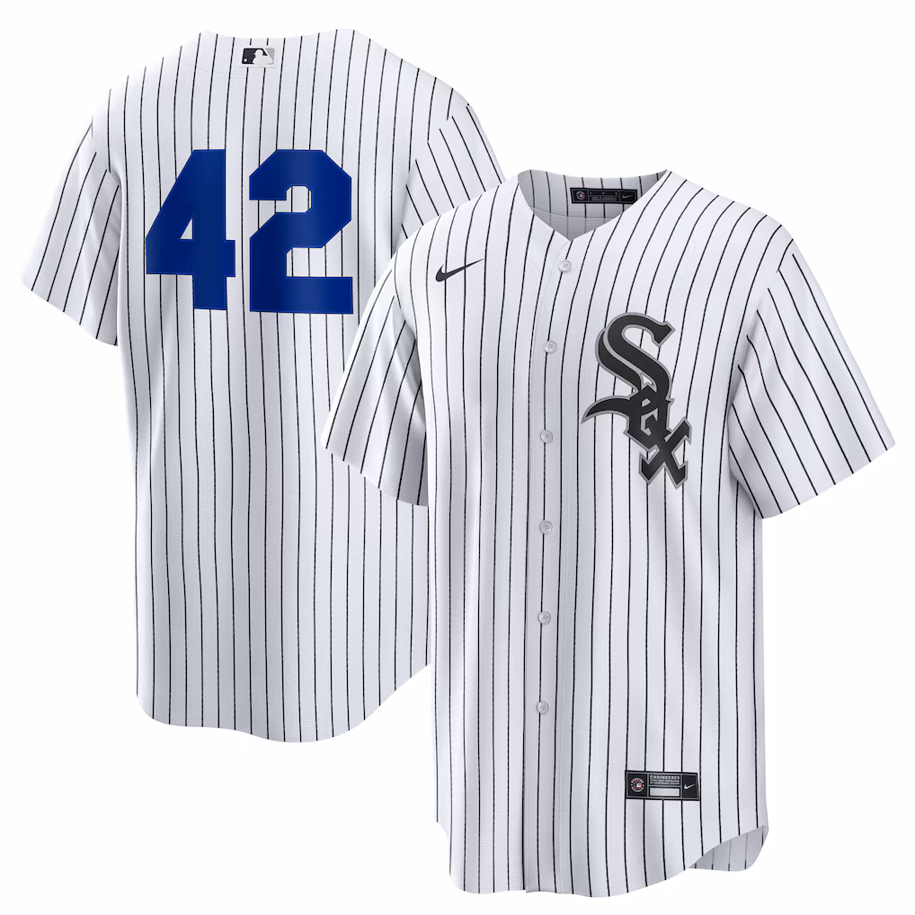 Men's Chicago White Sox Nike White Home  2025 Jackie Robinson Day Replica Jersey - U-jersey