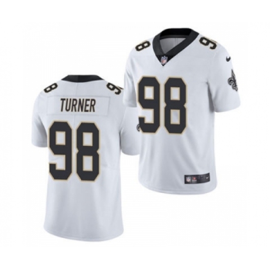 Men's New Orleans Saints #98 Payton Turner 2021 Football Draft White Limited Jersey - Ujersey