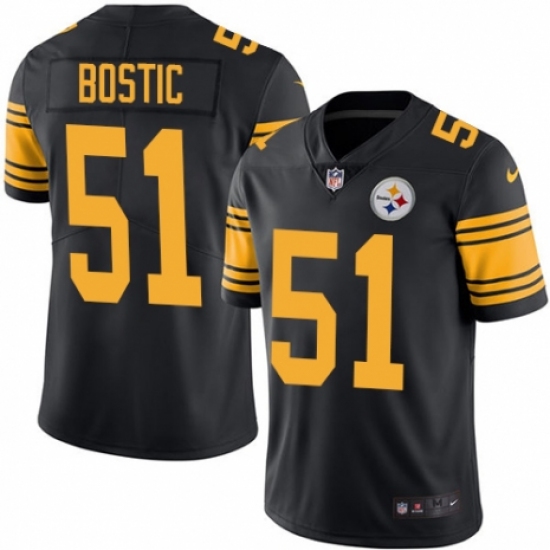 Youth Nike Pittsburgh Steelers #51 Jon Bostic Limited Black Rush Vapor Untouchable NFL Jersey - Ujersey