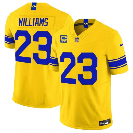 Men's Los Angeles Rams #23 Kyren Williams Yellow 2026 F.U.S.E. With 4- Star C Vapor Limited Football Stitched Jersey - Ujersey