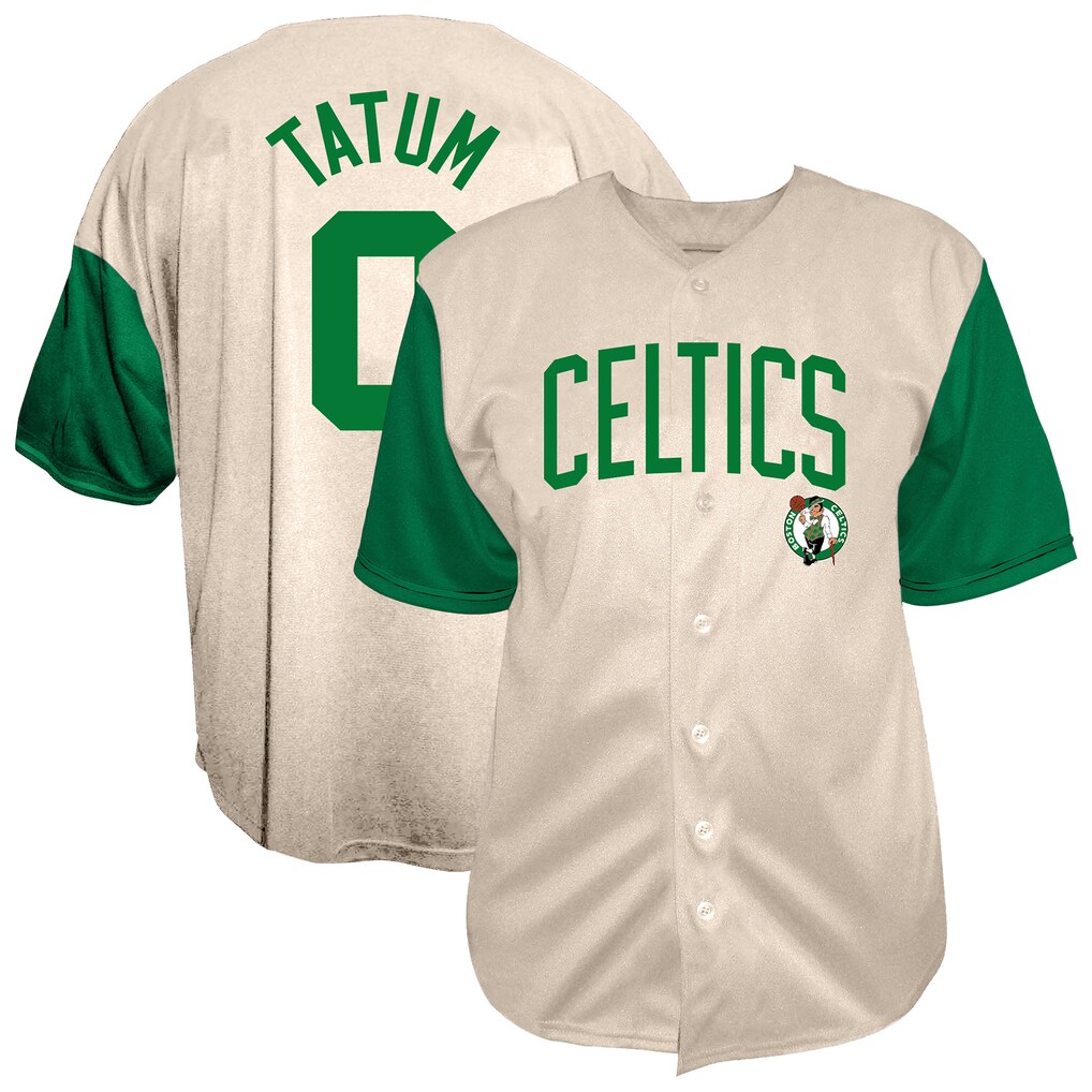 Men's Boston Celtics Jayson Tatum Fanatics Cream Baseball Jersey - Ujersey Shop