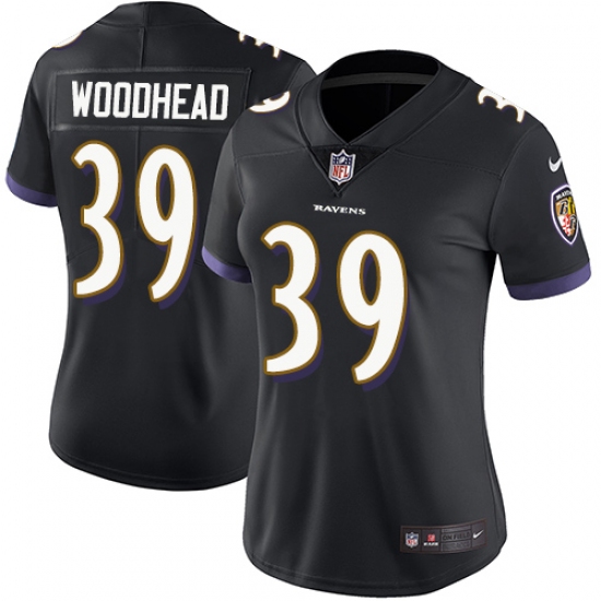 Women's Nike Baltimore Ravens #39 Danny Woodhead Black Alternate Vapor Untouchable Limited Player NFL Jersey - Ujersey