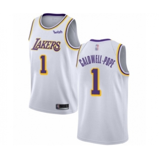 Men's Los Angeles Lakers #1 Kentavious Caldwell-Pope Authentic White Basketball Jerseys - Association Edition - Ujersey