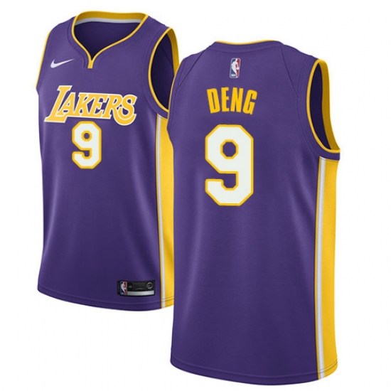 Women's Nike Los Angeles Lakers #9 Luol Deng Swingman Purple NBA Jersey - Statement Edition - Ujersey