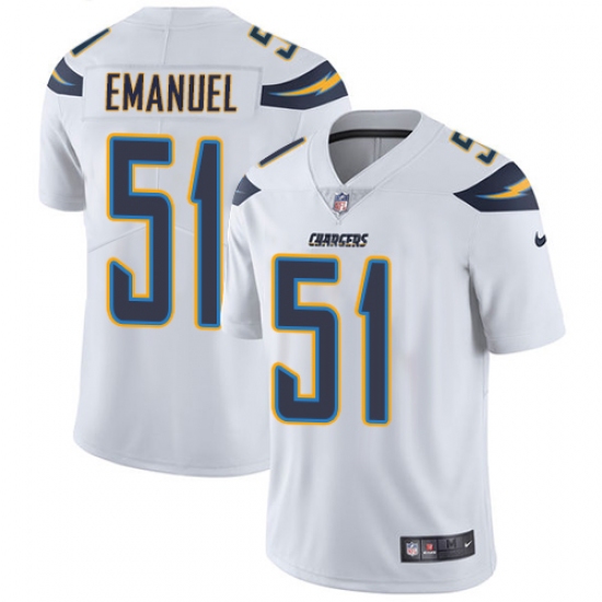 Youth Nike Los Angeles Chargers #51 Kyle Emanuel White Vapor Untouchable Limited Player NFL Jersey - Ujersey