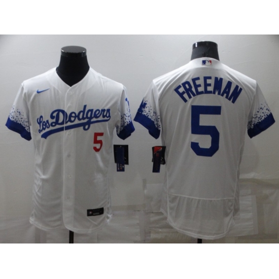 Men's Nike Los Angeles Dodgers #5 Freddie Freeman White City Player Jersey - Ujersey