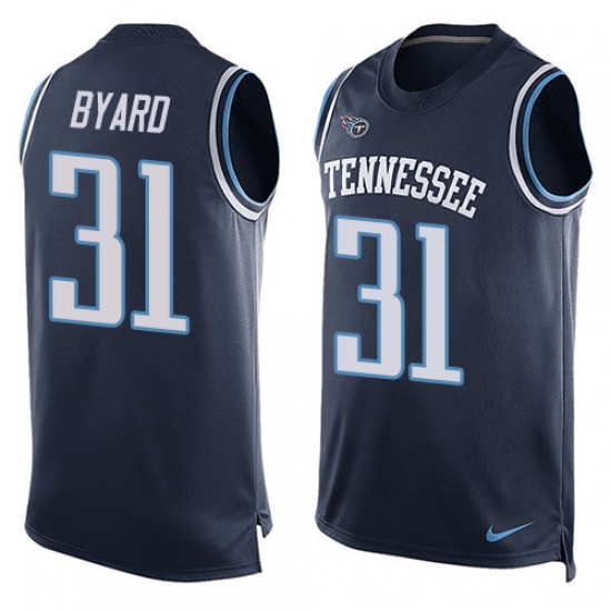 Men's Nike Tennessee Titans #31 Kevin Byard Limited Navy Blue Player Name & Number Tank Top NFL Jersey - Ujersey