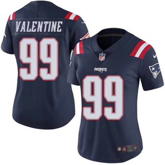 Women's Nike New England Patriots #99 Vincent Valentine Limited Navy Blue Rush Vapor Untouchable NFL Jersey - Ujersey