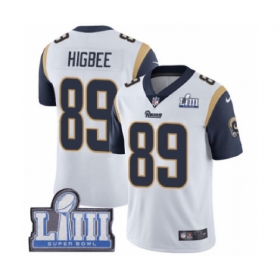 Youth Nike Los Angeles Rams #89 Tyler Higbee White Vapor Untouchable Limited Player Super Bowl LIII Bound NFL Jersey - Ujersey