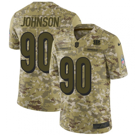 Men's Nike Cincinnati Bengals #90 Michael Johnson Limited Camo 2018 Salute to Service NFL Jersey - Ujersey