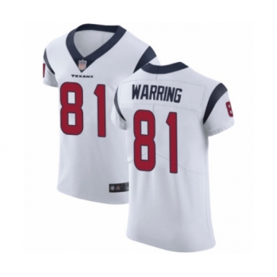 Men's Houston Texans #81 Kahale Warring White Vapor Untouchable Elite Player Football Jersey - Ujersey