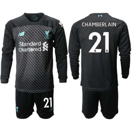 Liverpool #21 Chamberlain Third Long Sleeves Soccer Club Jersey