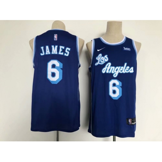 Men's Nike Los Angeles Lakers #6 LeBron James Blue Basketball Swingman Association Edition Jersey - Ujersey