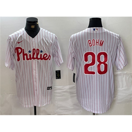 Men's Philadelphia Phillies #28 Alec Bohm White Cool Base Stitched Jersey - Ujersey