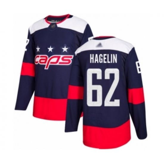 Men's Washington Capitals #62 Carl Hagelin Authentic Navy Blue 2018 Stadium Series Hockey Jersey - Ujersey