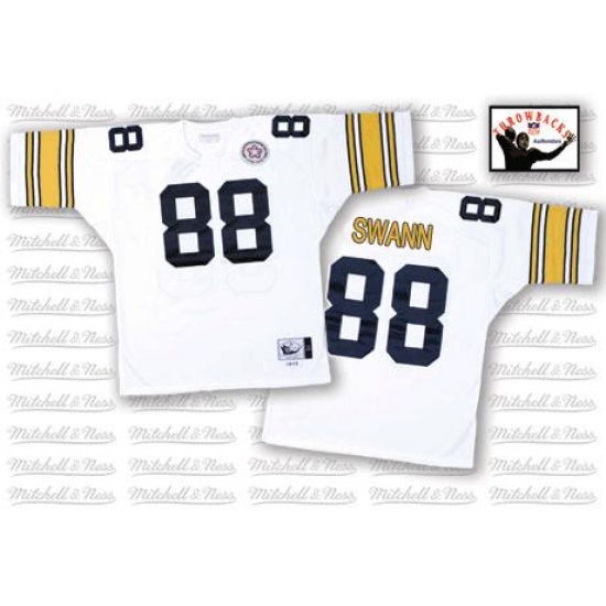 Mitchell And Ness Pittsburgh Steelers #88 Lynn Swann White Authentic Throwback NFL Jersey - Ujersey