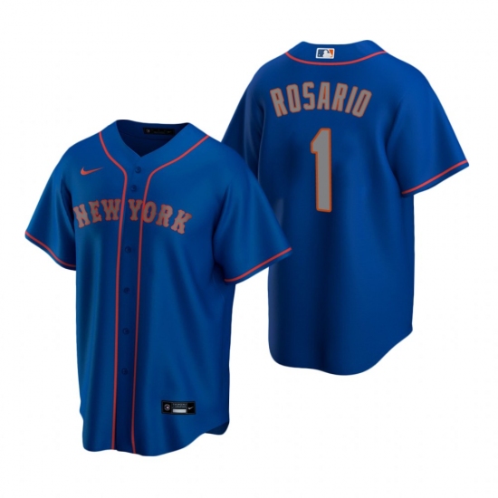 Men's Nike New York Mets #1 Amed Rosario Royal Alternate Road Stitched Baseball Jersey - Ujersey