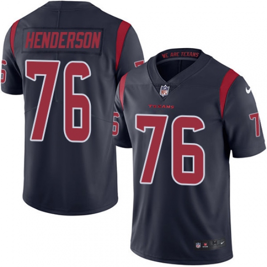 Youth Nike Houston Texans #76 Seantrel Henderson Limited Navy Blue Rush Vapor Untouchable NFL Jersey - Ujersey