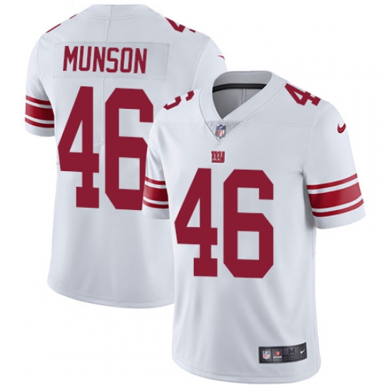 Men's Nike New York Giants #46 Calvin Munson White Vapor Untouchable Limited Player NFL Jersey - Ujersey