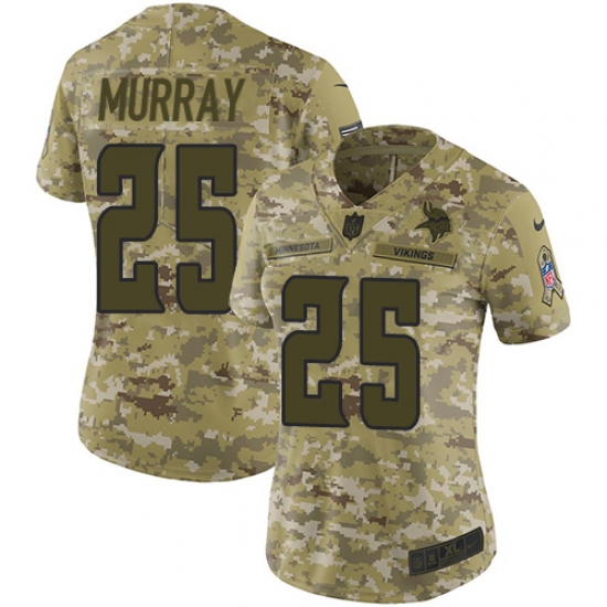 Women's Nike Minnesota Vikings #25 Latavius Murray Limited Camo 2018 Salute to Service NFL Jersey - Ujersey