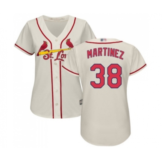 Women's St. Louis Cardinals #38 Jose Martinez Replica Cream Alternate Cool Base Baseball Jersey - Ujersey