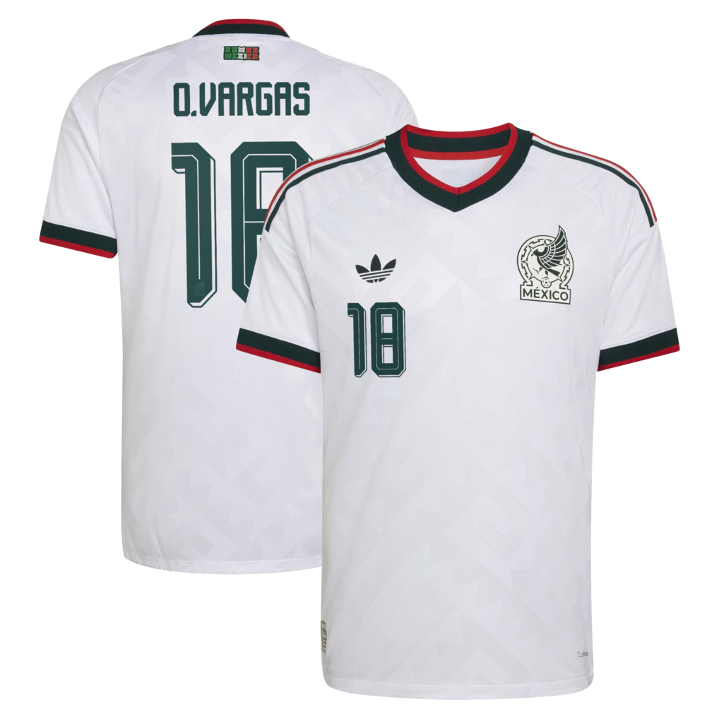 Men's Mexico National Team Obed Vargas adidas White 2026 Away On-Field Authentic Jersey - Ujersey