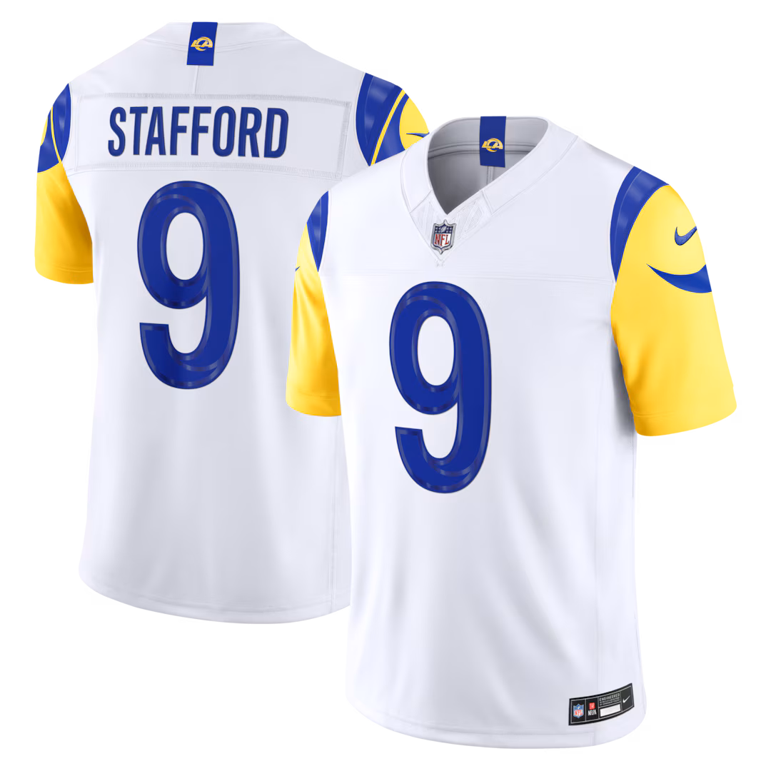 Men's Los Angeles Rams Matthew Stafford Nike White Vapor F.U.S.E. Stitched Limited Jersey