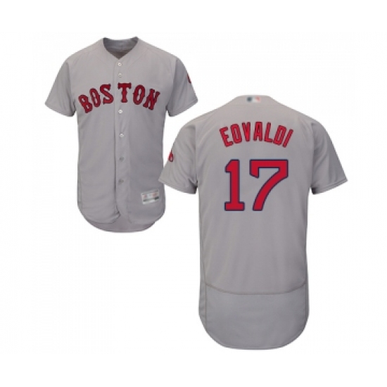 Men's Boston Red Sox #17 Nathan Eovaldi Grey Road Flex Base Authentic Collection Baseball Jersey - Ujersey