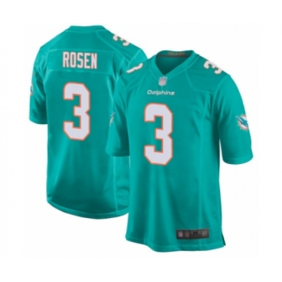 Men's Miami Dolphins #3 Josh Rosen Game Aqua Green Team Color Football Jersey - Ujersey